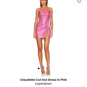 Super Down Claudette cut out dress in pink. Size Small.